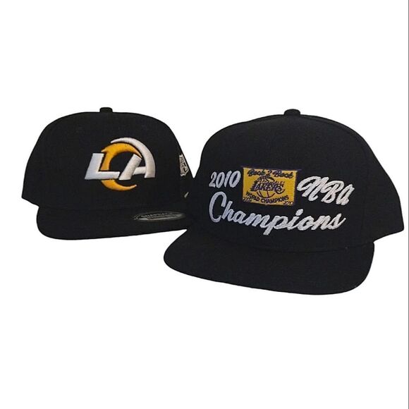 NBA LA Lakers Mitchell & Ness And LA Rams Snapback Hat Bundle - Picture 1 of 16